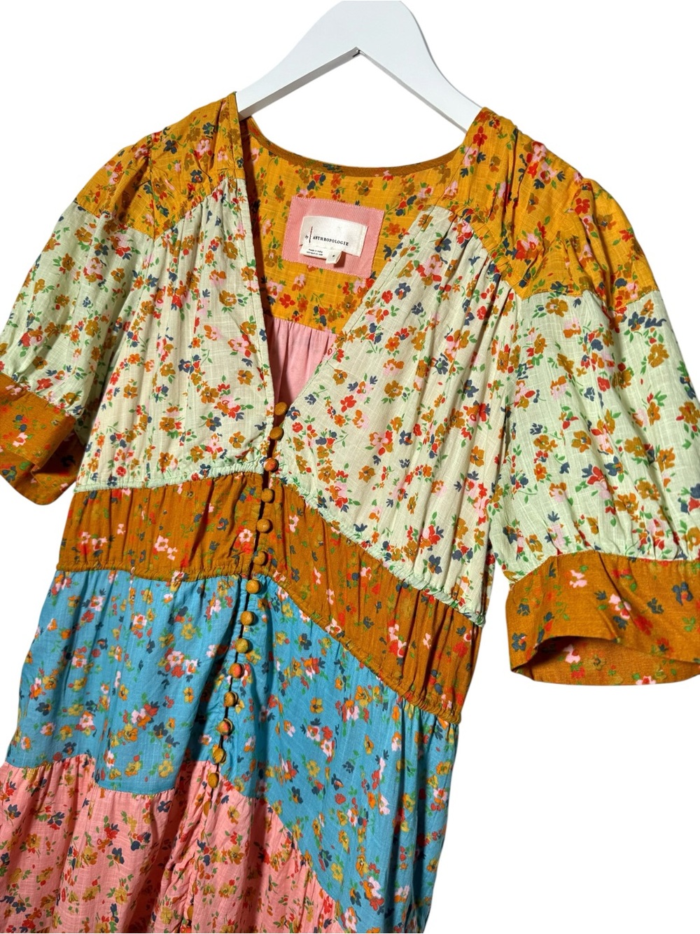 Anthropologie Tiered & True Floral Maxi Dress Size Medium - Picture 6 of 11
